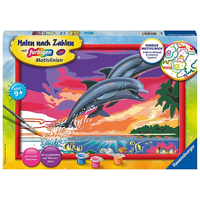 Serie C - Ravensburger Malen nach Zahlen 28907 - Welt der Delfine - Kinder  ab 9 Jahren