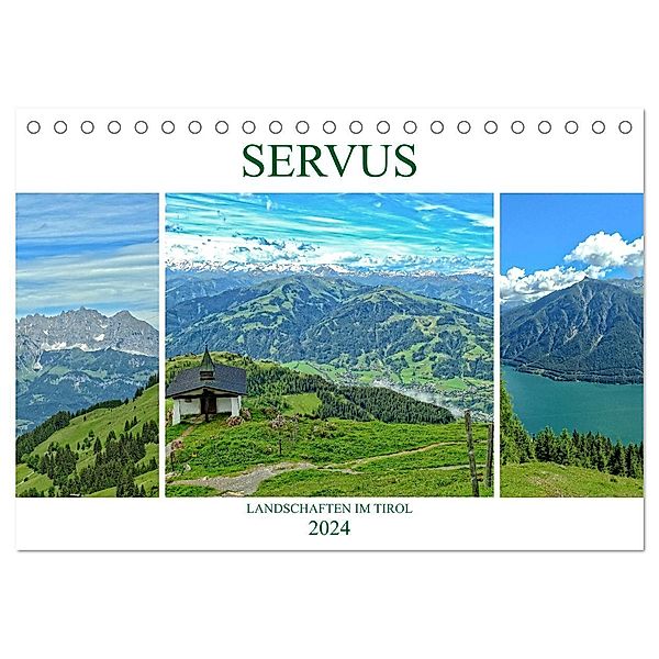 Servus. Landschaften im Tirol (Tischkalender 2024 DIN A5 quer), CALVENDO Monatskalender, Susan Michel /CH