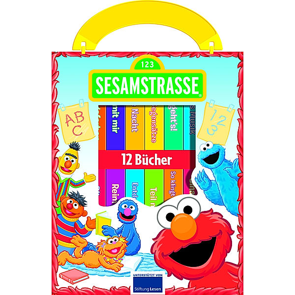 Sesamstraße - Meine erste Bibliothek - Bücherbox mit 12 Pappbilderbüchern
