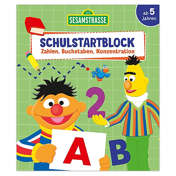 Sesamstrasse Schulstartblock - Zahlen, Buchstaben, Konzentration