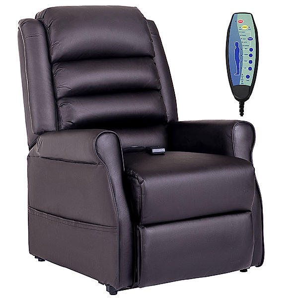 Sessel mit Aufstehhilfe und Massagefunktion braun (Farbe: braun)