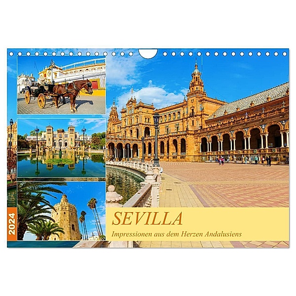 Sevilla - Impressionen aus dem Herzen Andalusiens (Wandkalender 2024 DIN A4 quer), CALVENDO Monatskalender, Christian Müller