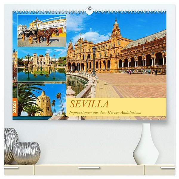Sevilla - Impressionen aus dem Herzen Andalusiens (hochwertiger Premium Wandkalender 2025 DIN A2 quer), Kunstdruck in Hochglanz, Calvendo, Christian Müller