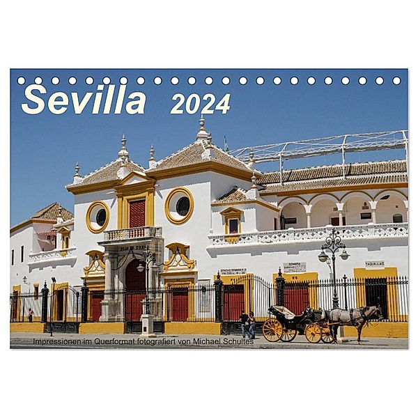 Sevilla Impressionen im Querformat 2024 (Tischkalender 2024 DIN A5 quer), CALVENDO Monatskalender, Michael Schultes