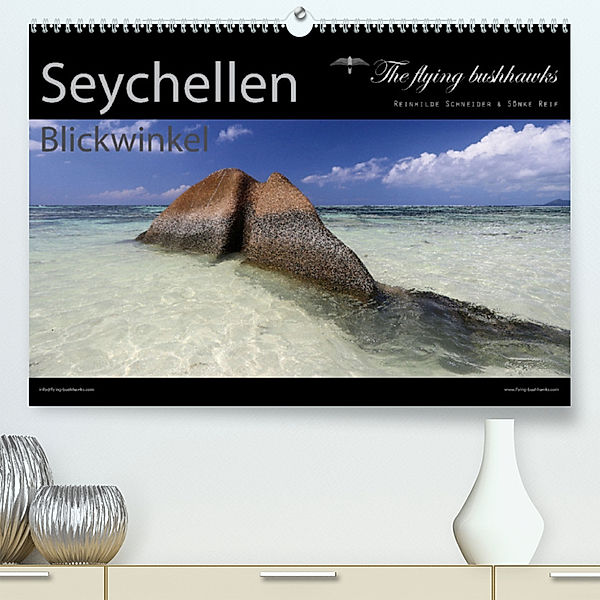 Seychellen Blickwinkel 2023 (Premium, hochwertiger DIN A2 Wandkalender 2023, Kunstdruck in Hochglanz), The flying bushhawks