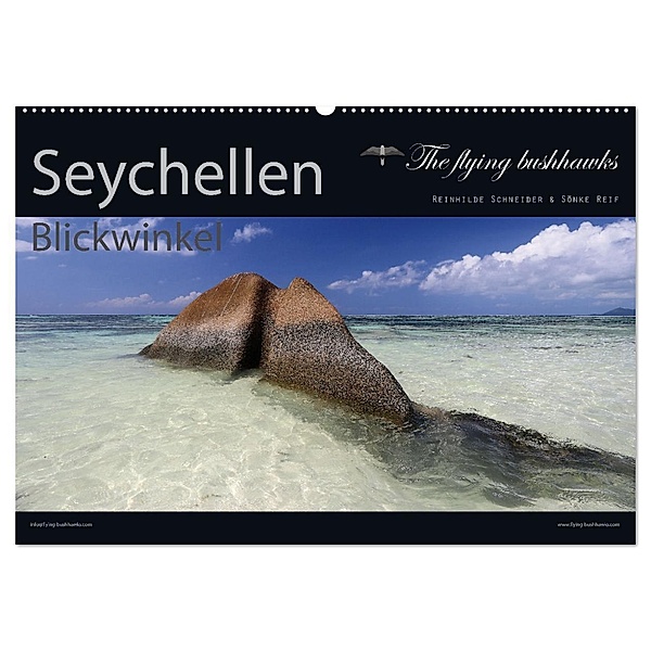 Seychellen Blickwinkel 2024 (Wandkalender 2024 DIN A2 quer), CALVENDO Monatskalender, The flying bushhawks
