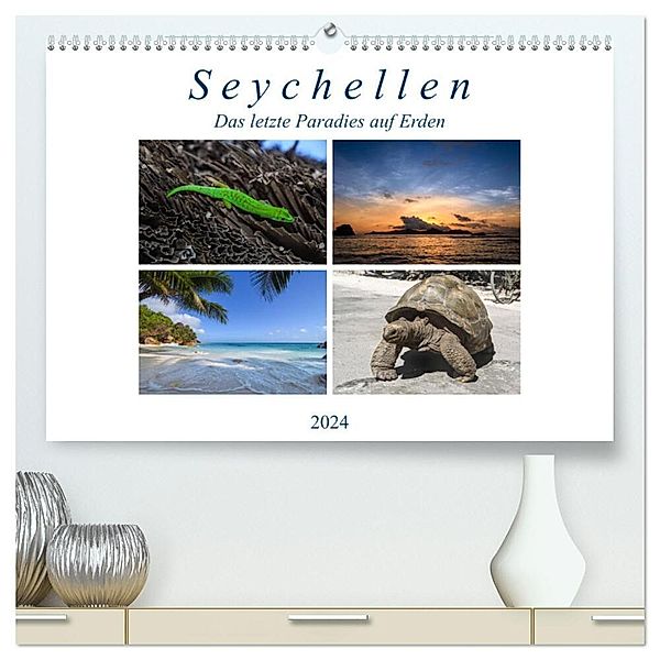 Seychellen - Das letzte Paradies auf Erden (hochwertiger Premium Wandkalender 2024 DIN A2 quer), Kunstdruck in Hochglanz, Peter Härlein