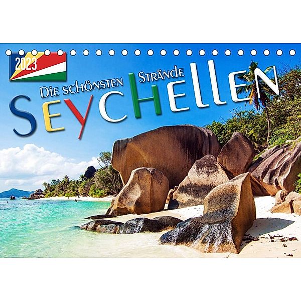 Seychellen - Die schönsten Strände (Tischkalender 2023 DIN A5 quer), Max Steinwald