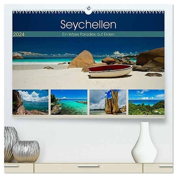 Seychellen - Ein letztes Paradies auf Erden (hochwertiger Premium Wandkalender 2024 DIN A2 quer), Kunstdruck in Hochglanz, Marcel René Grossmann