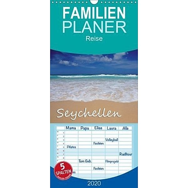 Seychellen - Familienplaner hoch (Wandkalender 2020 , 21 cm x 45 cm, hoch), Thomas Herzog, www.bild-erzaehler.com