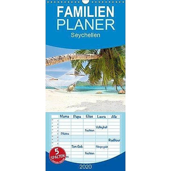 Seychellen - Familienplaner hoch (Wandkalender 2020 , 21 cm x 45 cm, hoch), Jenny Sturm
