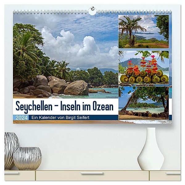 Seychellen - Inseln im Ozean (hochwertiger Premium Wandkalender 2024 DIN A2 quer), Kunstdruck in Hochglanz, Birgit Harriette Seifert