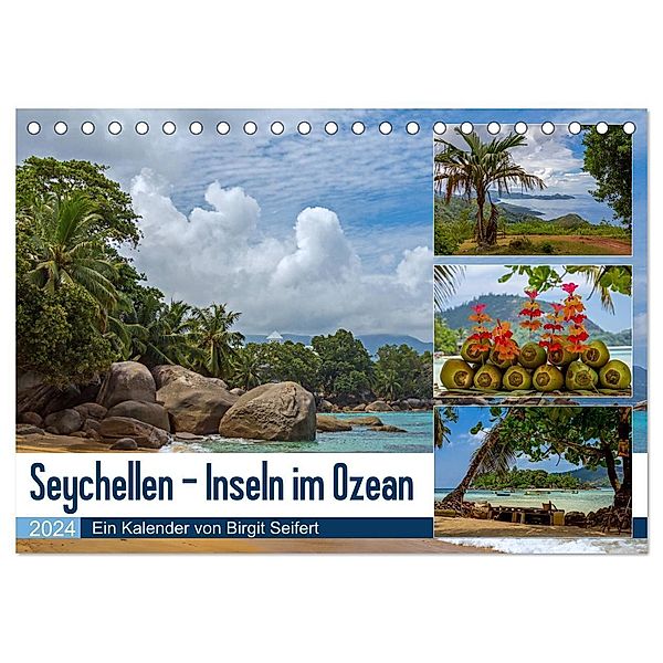 Seychellen - Inseln im Ozean (Tischkalender 2024 DIN A5 quer), CALVENDO Monatskalender, Birgit Harriette Seifert