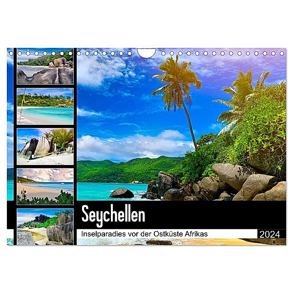 Seychellen - Inselparadies vor der Ostküste Afrikas (Wandkalender 2024 DIN A4 quer), CALVENDO Monatskalender, Alexandra Goldbach