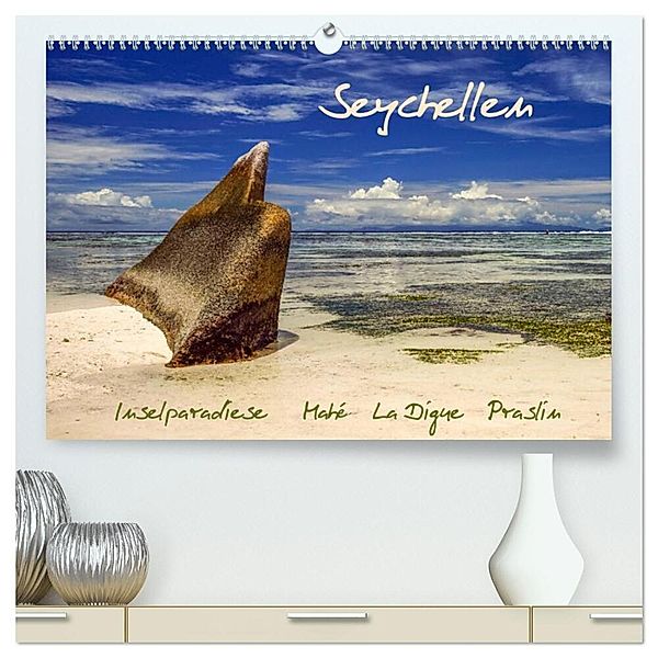 Seychellen - Inselparadiese Mahé La Digue Praslin (hochwertiger Premium Wandkalender 2024 DIN A2 quer), Kunstdruck in Hochglanz, Silke Liedtke Reisefotografie