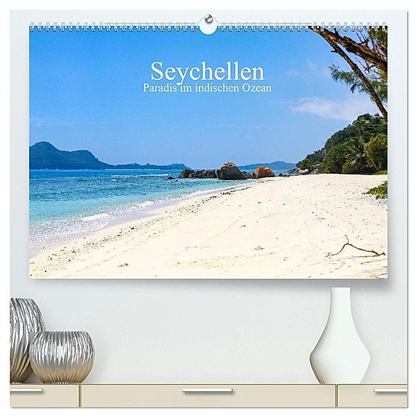 Seychellen - Paradis im indischen Ozean (hochwertiger Premium Wandkalender 2025 DIN A2 quer), Kunstdruck in Hochglanz, Calvendo, Hupp Photography