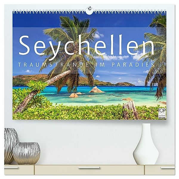 Seychellen Traumstrände im Paradies (hochwertiger Premium Wandkalender 2025 DIN A2 quer), Kunstdruck in Hochglanz, Calvendo, Patrick Rosyk