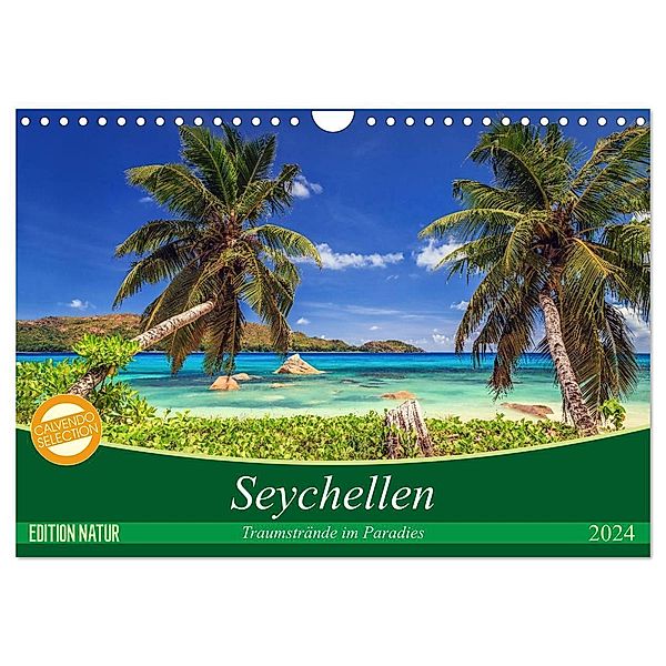 Seychellen - Traumstrände im Paradies (Wandkalender 2024 DIN A4 quer), CALVENDO Monatskalender, Patrick Rosyk