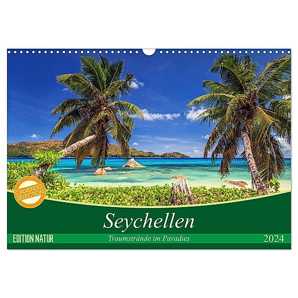 Seychellen - Traumstrände im Paradies (Wandkalender 2024 DIN A3 quer), CALVENDO Monatskalender, Patrick Rosyk