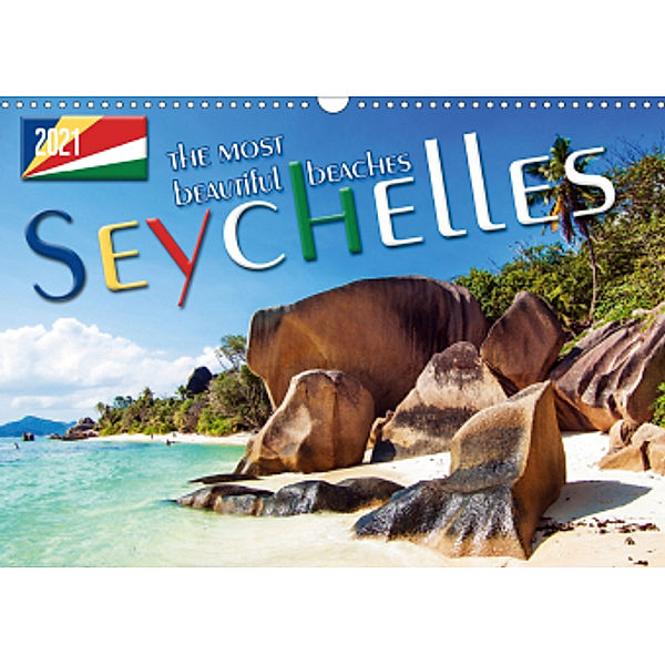 Seychelles - the most beautiful beaches / UK-Version (Wall Calendar 2021 DIN A3 Landscape), Max Steinwald