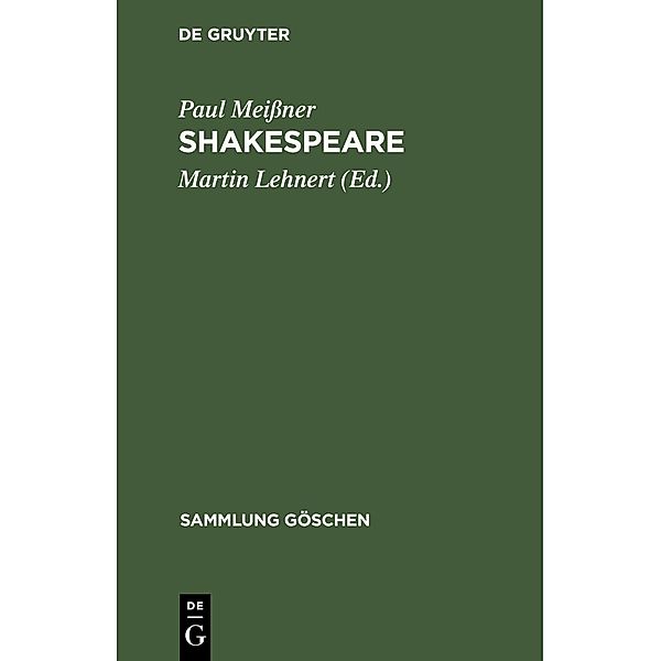 Shakespeare / Sammlung Göschen Bd.1142, Paul Meissner