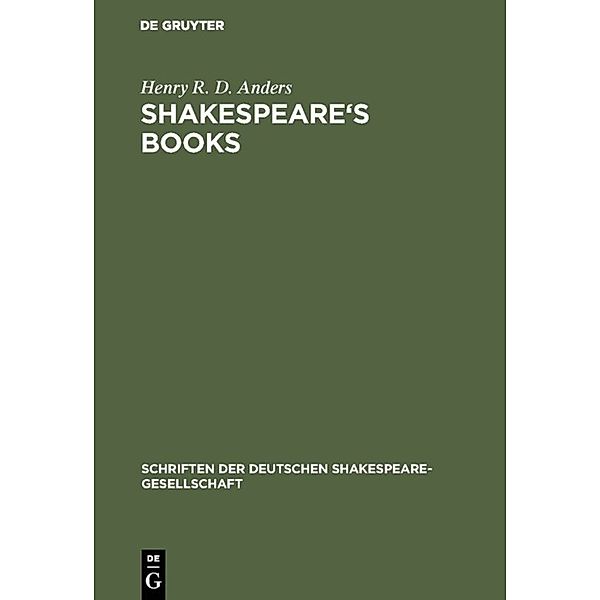 Shakespeare's books, Henry R. D. Anders