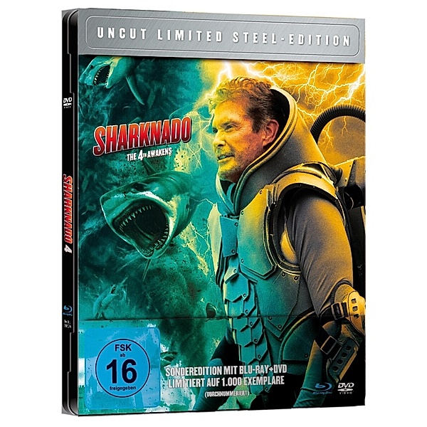 Sharknado 4-Limited Steel Edition (Blu-ray+DVD), Ian Ziering, Tara Reid, David Hasselhoff