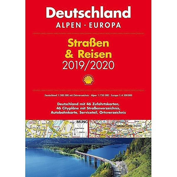 Shell Strassen & Reisen 2019/20 Deutschland 1:300.000, Alpen, Europa