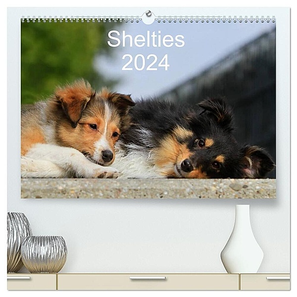 Shelties 2024 (hochwertiger Premium Wandkalender 2024 DIN A2 quer), Kunstdruck in Hochglanz, Marion Reiss - Seibert