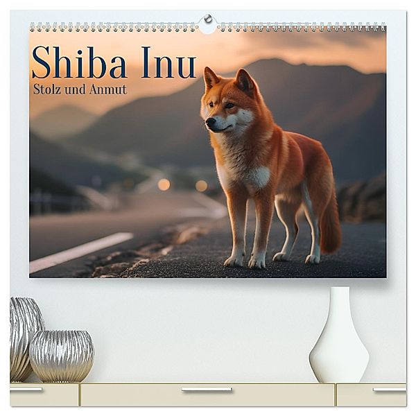 Shiba Inu - Stolz und Anmut (hochwertiger Premium Wandkalender 2024 DIN A2 quer), Kunstdruck in Hochglanz, Gisela Walther