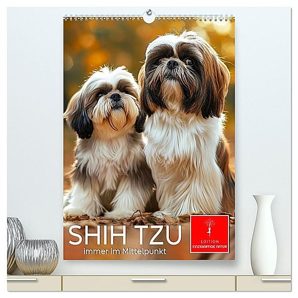 Shih Tzu - immer im Mittelpunkt (hochwertiger Premium Wandkalender 2025 DIN A2 hoch), Kunstdruck in Hochglanz, Calvendo, Peter Roder