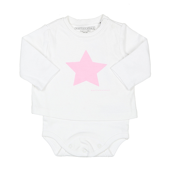 bellybutton Shirt-Body MULTI STAR in weiß/rosa