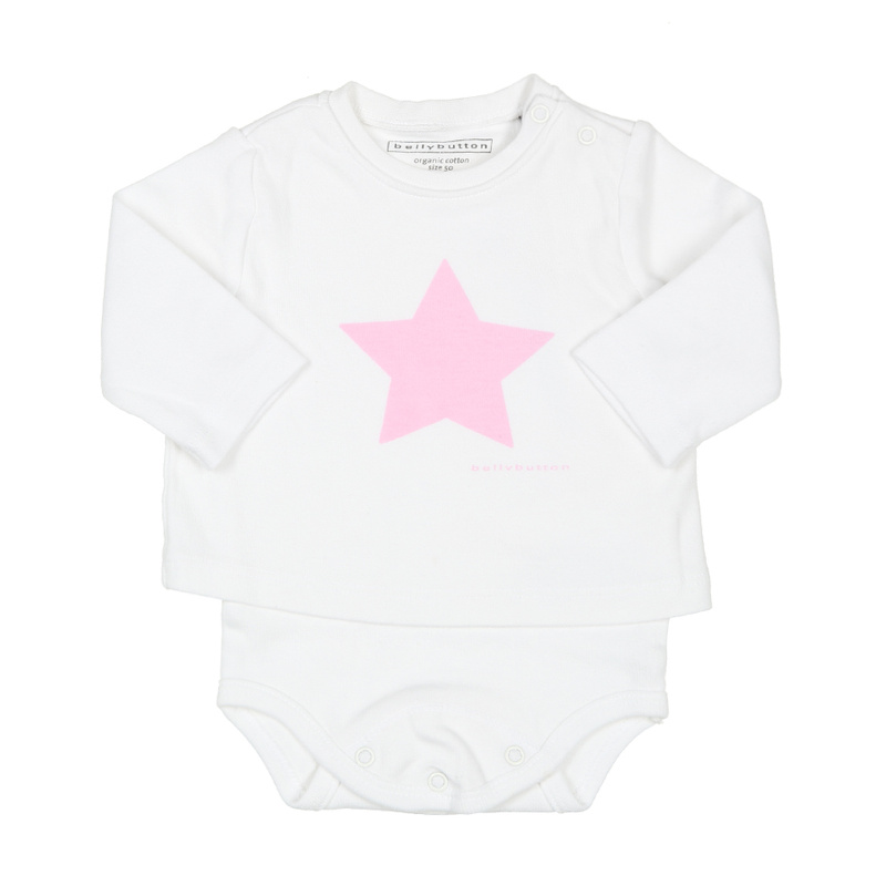 Shirt-Body MULTI STAR in weiß/rosa