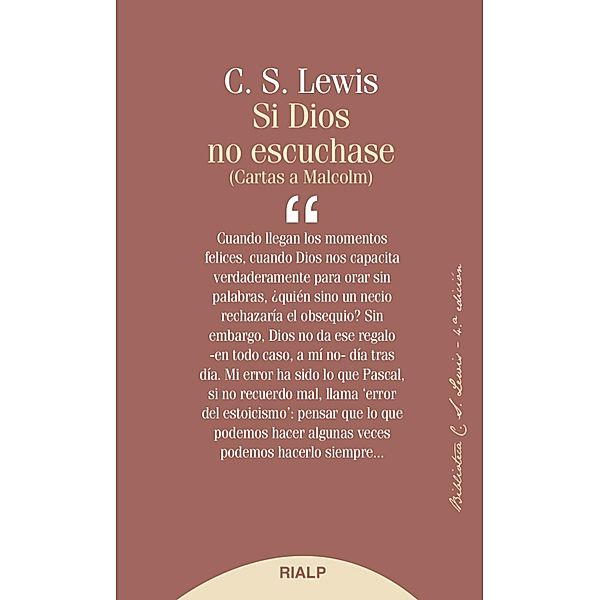 Si Dios no escuchase / Biblioteca C. S. Lewis Bd.8, Clive Staples Lewis