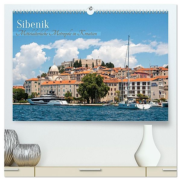 Sibenik - Mittelalterliche Metropole in Kroatien (hochwertiger Premium Wandkalender 2025 DIN A2 quer), Kunstdruck in Hochglanz, Calvendo, pixs:sell