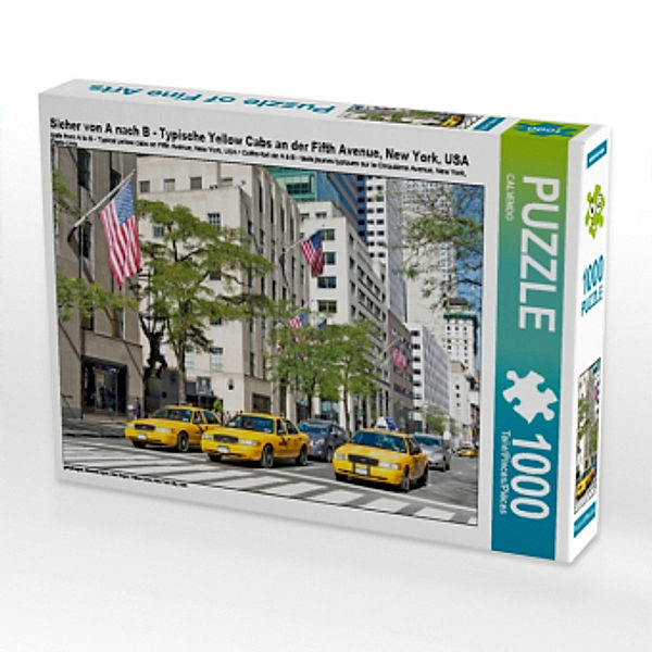 Sicher von A nach B - Typische Yellow Cabs an der Fifth Avenue, New York, USA (Puzzle), Calvendo