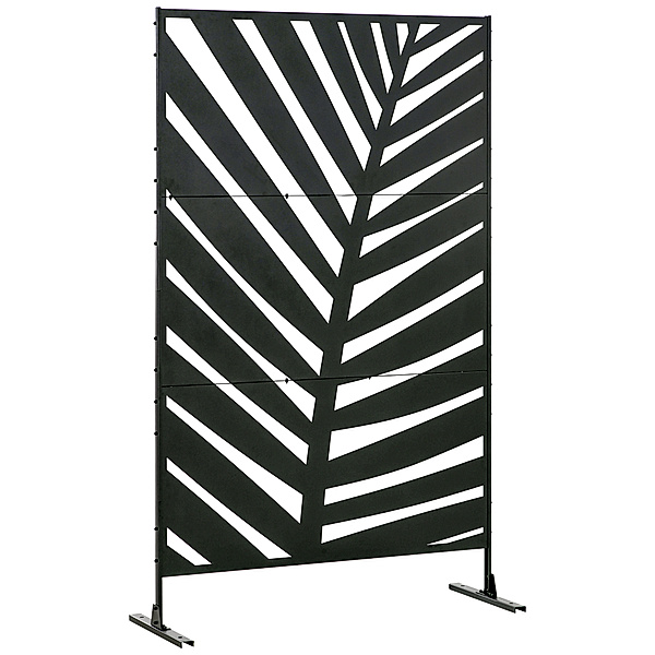 Sichtschutz mit Palmblatt Optik schwarz (Farbe: schwarz)