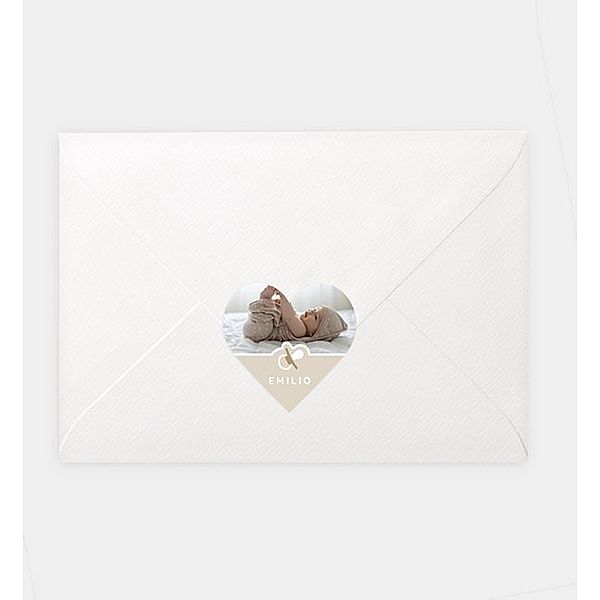 Siegelsticker Baby Collage, Herz-Siegelaufkleber (46 x 45mm)