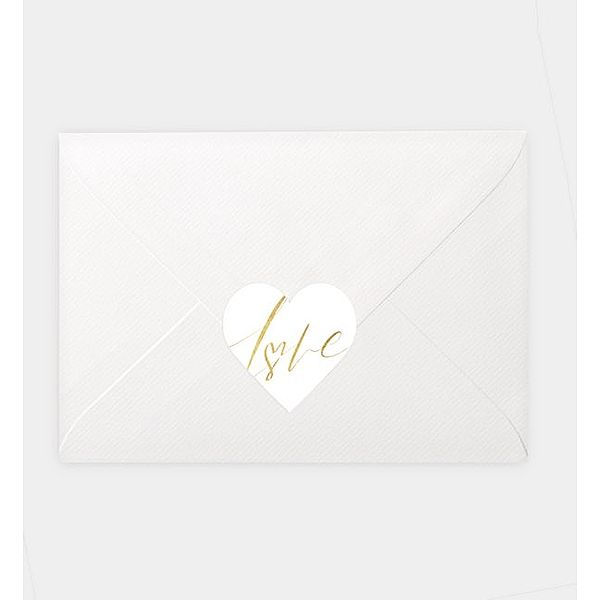 Siegelsticker Elegant Love, Herz-Siegelaufkleber (46 x 45mm)