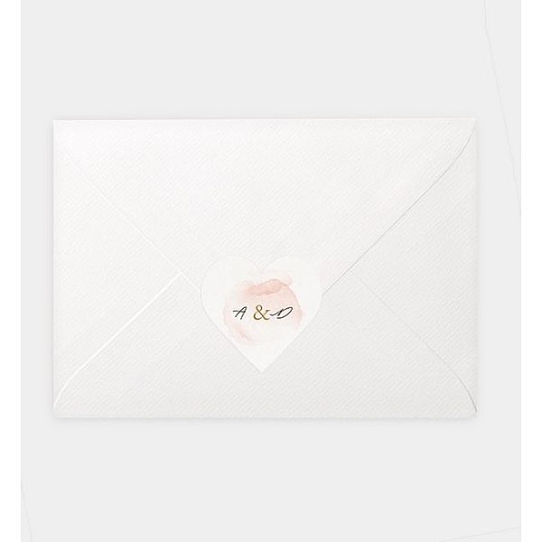 Siegelsticker Lovely Blush, Herz-Siegelaufkleber (46 x 45mm)