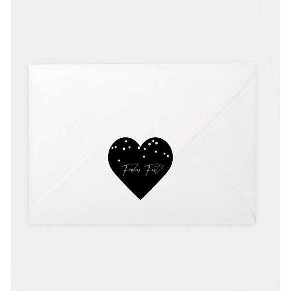 Siegelsticker Sternenregen, Herz-Siegelaufkleber (46 x 45mm)