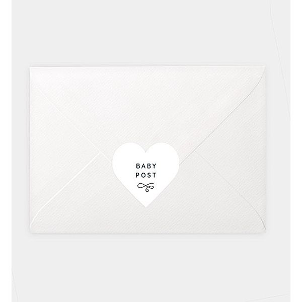 Siegelsticker White Heart, Herz-Siegelaufkleber (46 x 45mm)