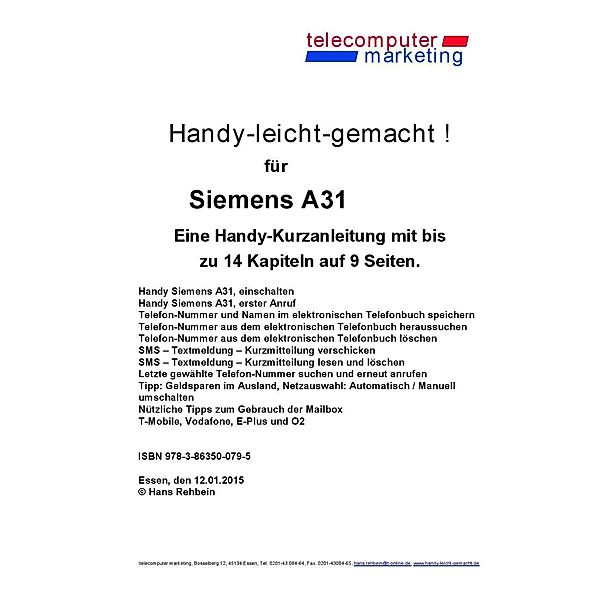 Siemens A31-leicht-gemacht, Hans Rehbein