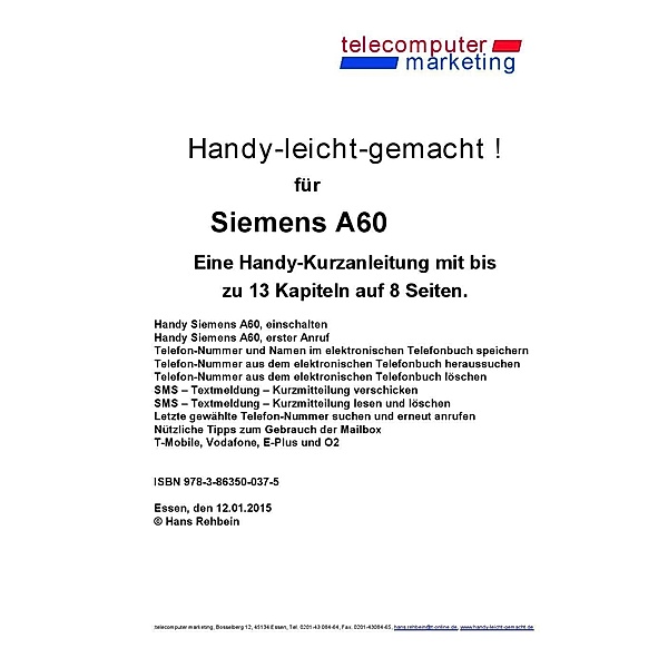 Siemens A60-leicht-gemacht, Hans Rehbein