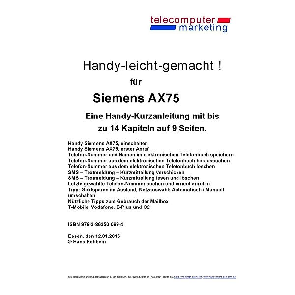 Siemens AX75-leicht-gemacht, Hans Rehbein