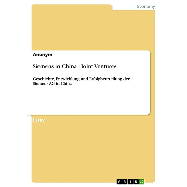 Siemens in China - Joint Ventures