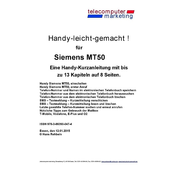 Siemens MT50-leicht-gemacht, Hans Rehbein