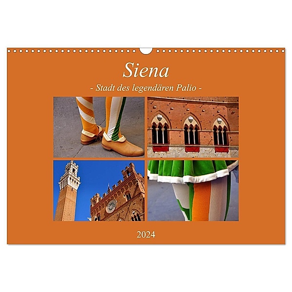 Siena - Stadt des legendären Palio (Wandkalender 2024 DIN A3 quer), CALVENDO Monatskalender, Pia Thauwald
