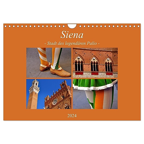 Siena - Stadt des legendären Palio (Wandkalender 2024 DIN A4 quer), CALVENDO Monatskalender, Pia Thauwald