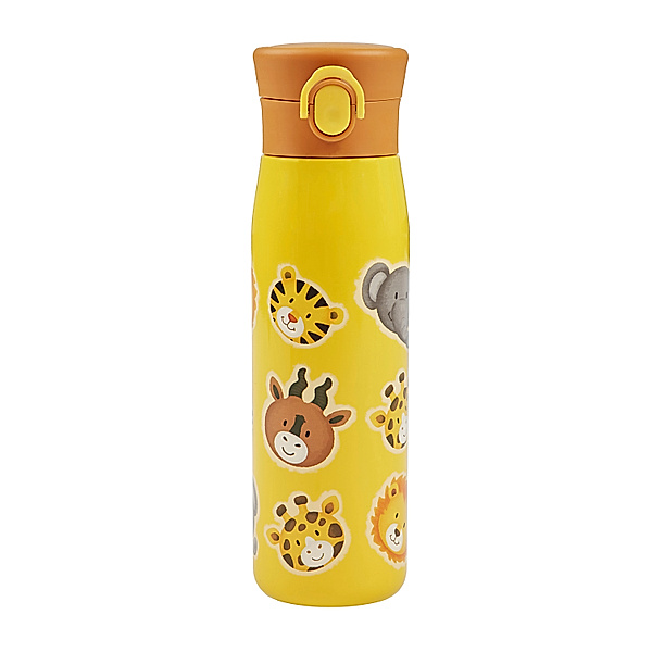 Sigikid Sigikid Edelstahl-Isolierflasche TierOnTour, 0,42 l (Farbe: gelb, Zoo)